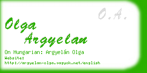 olga argyelan business card